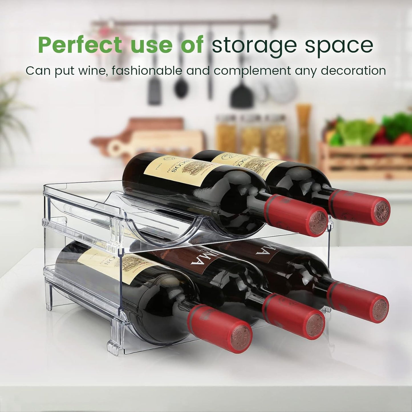 Stackable Water Bottle Organizer Set - 2 Pack for Effortless Cabinet Storage