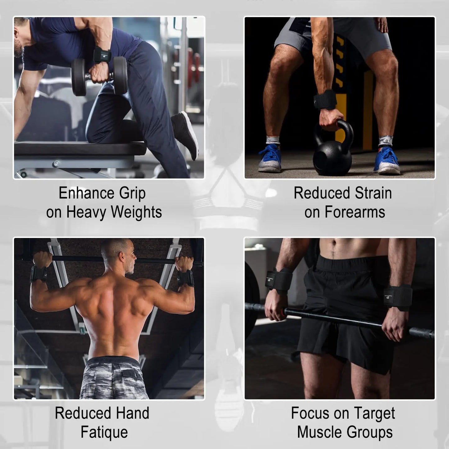 2-Pack Lifting Hooks: Heavy-Duty Wrist Straps for Enhanced Grip and Support - Ideal Fitness Gloves for Men and Women