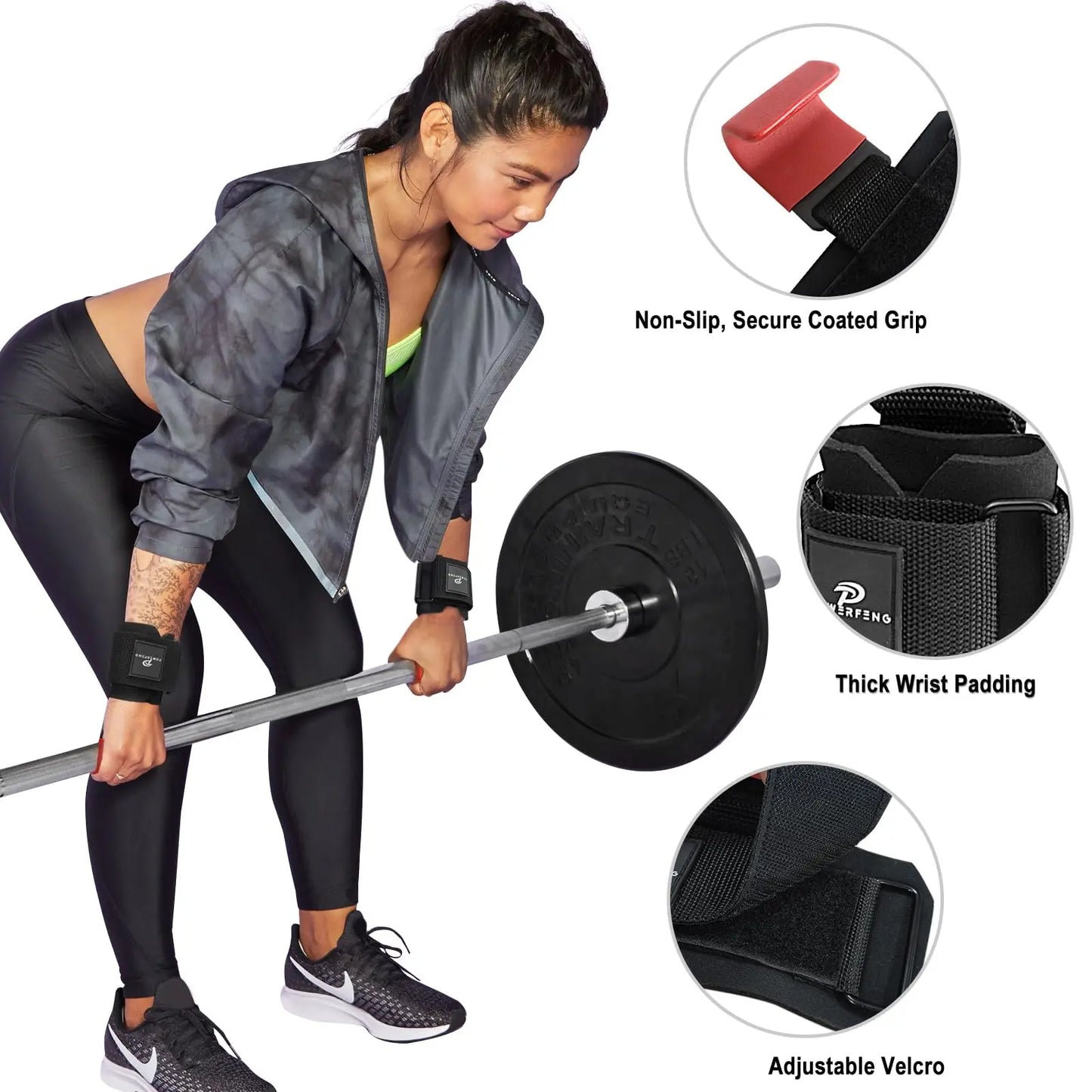 2-Pack Lifting Hooks: Heavy-Duty Wrist Straps for Enhanced Grip and Support - Ideal Fitness Gloves for Men and Women