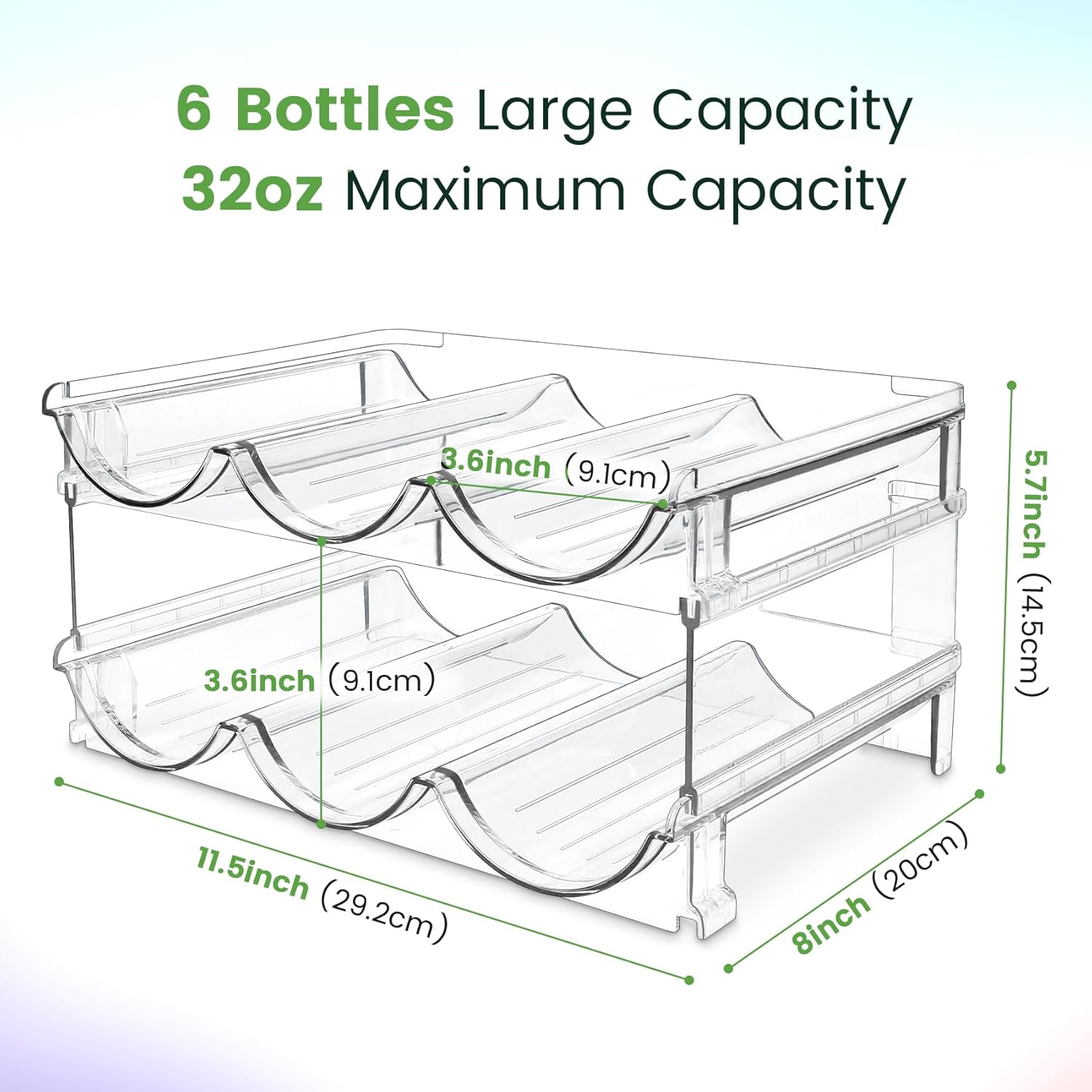 Stackable Water Bottle Organizer Set - 2 Pack for Effortless Cabinet Storage