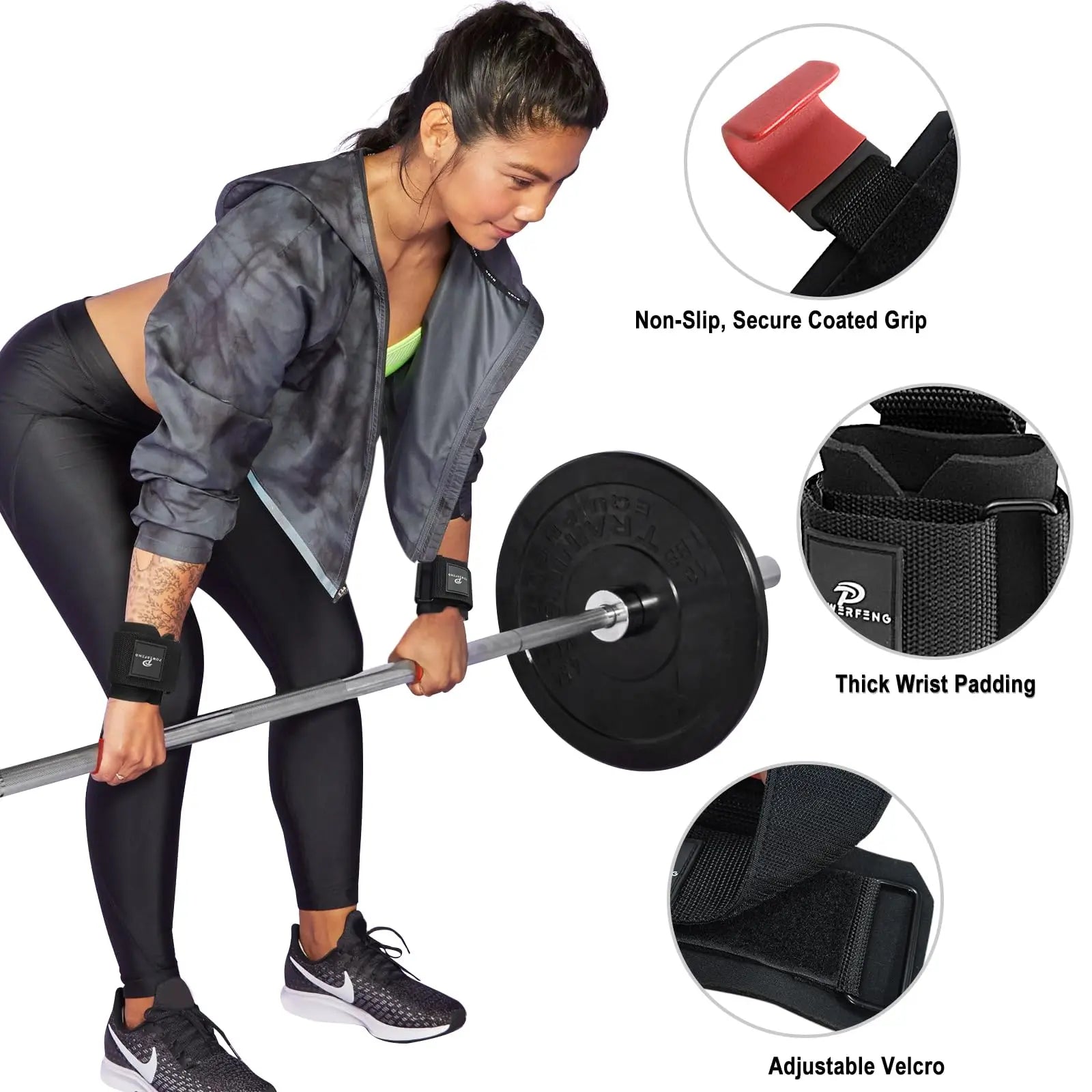 2-Pack Lifting Hooks: Heavy-Duty Wrist Straps for Enhanced Grip and Support - Ideal Fitness Gloves for Men and Women