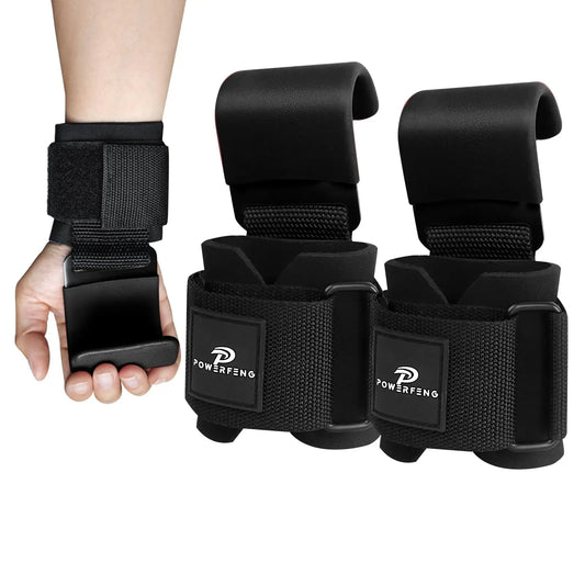 2-Pack Lifting Hooks: Heavy-Duty Wrist Straps for Enhanced Grip and Support - Ideal Fitness Gloves for Men and Women