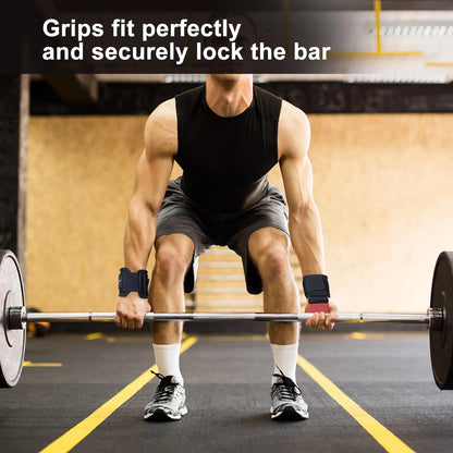 2-Pack Lifting Hooks: Heavy-Duty Wrist Straps for Enhanced Grip and Support - Ideal Fitness Gloves for Men and Women